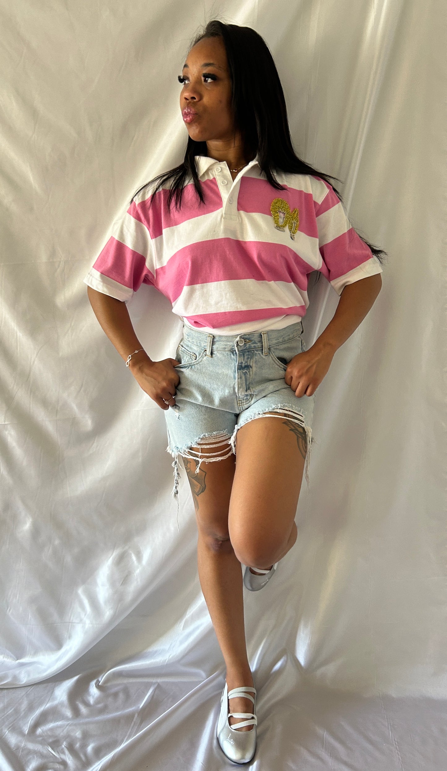 MOCAsaic Beaded Polo Shirt