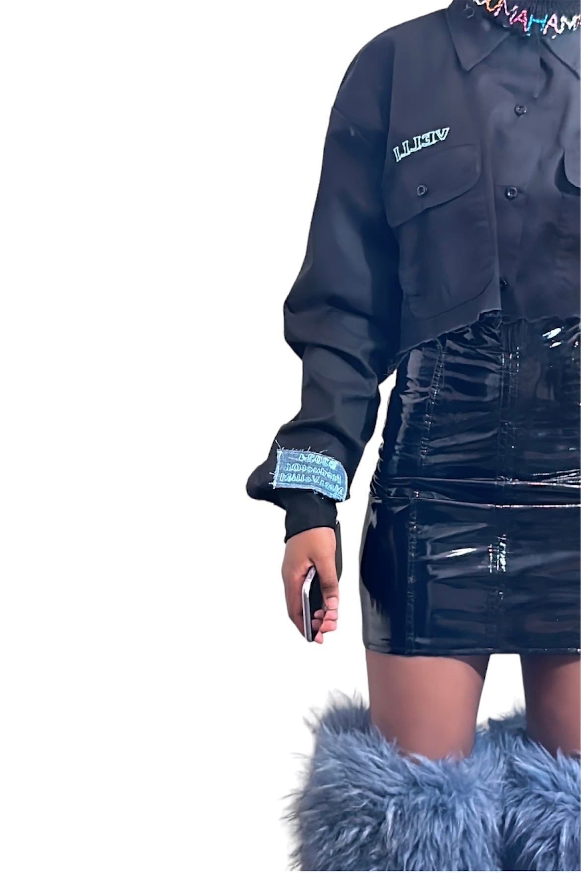 MVM Embroidered Cropped Button Up(long-sleeve)