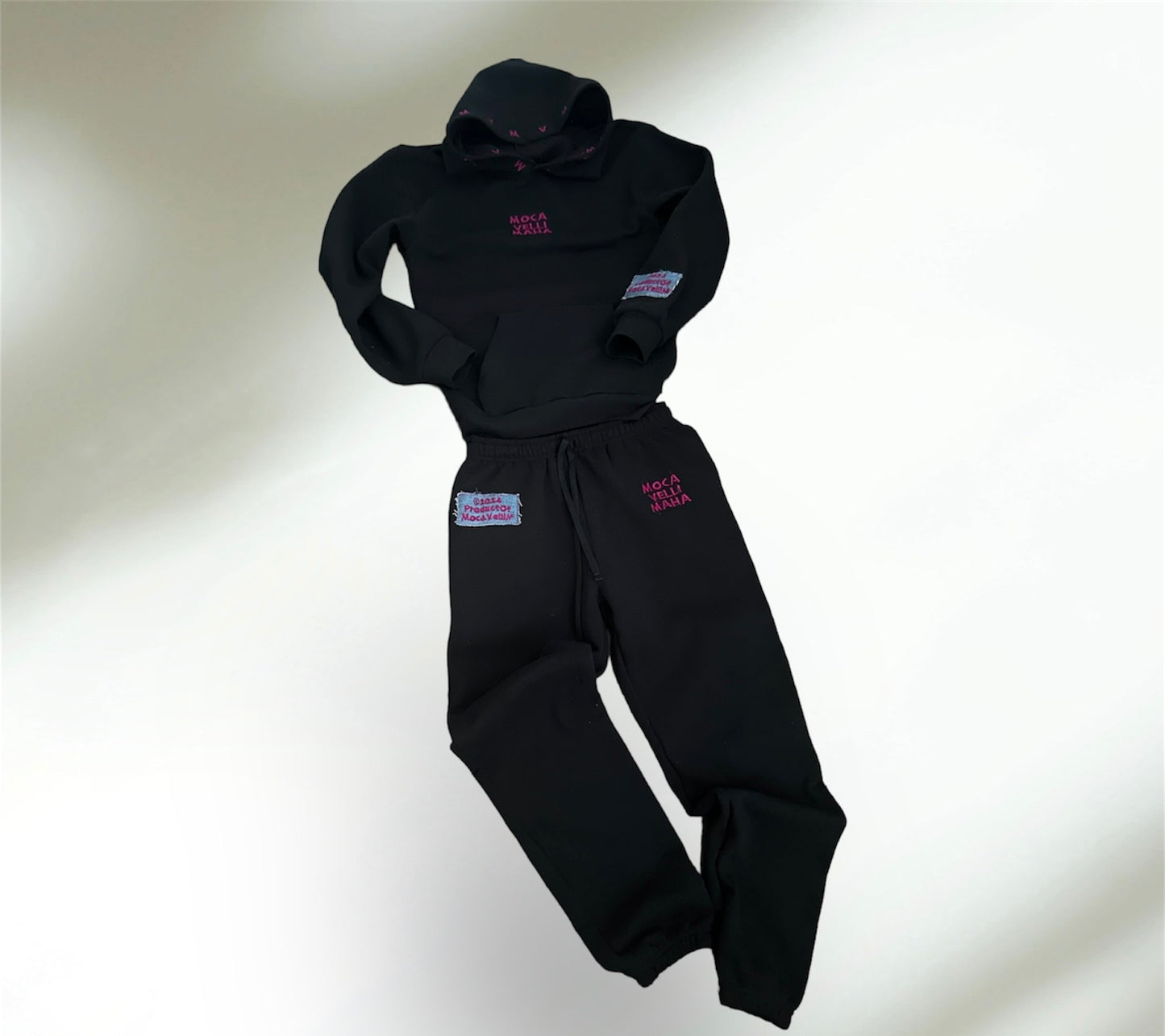 MVM Embroidered Pullover Set (NOIR&MAGENTA)