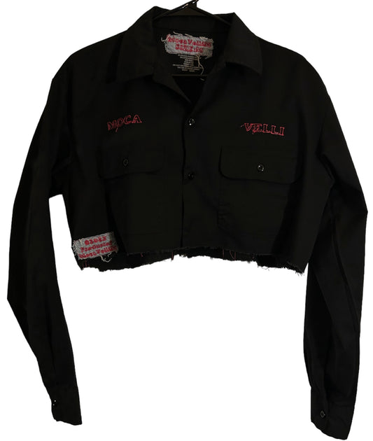 MVM Embroidered Cropped Button Up(long-sleeve)