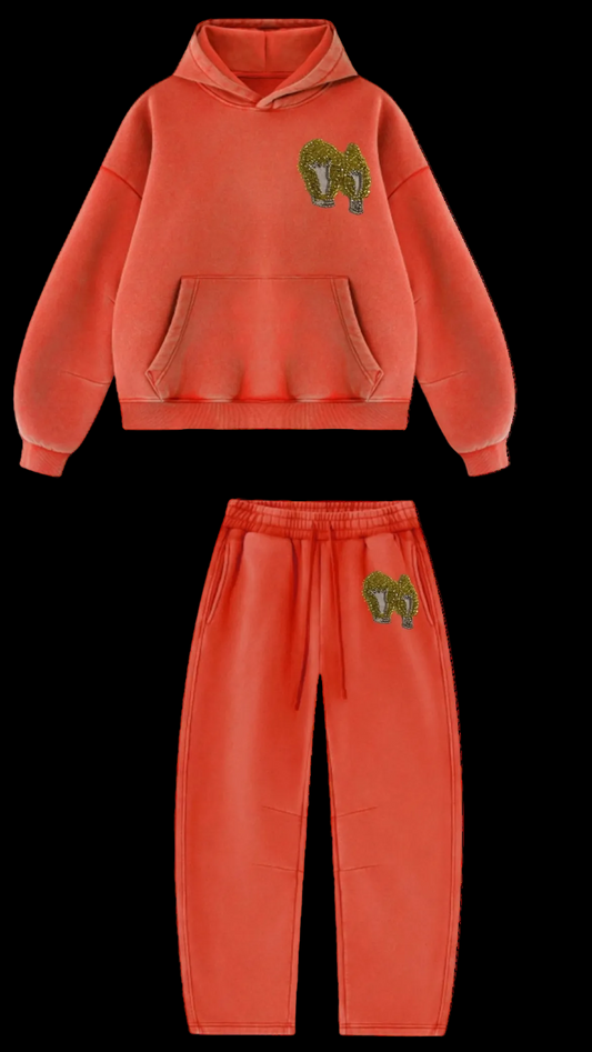 Mahanian Beaded Mocasaic Barrel Set: WASHED RED