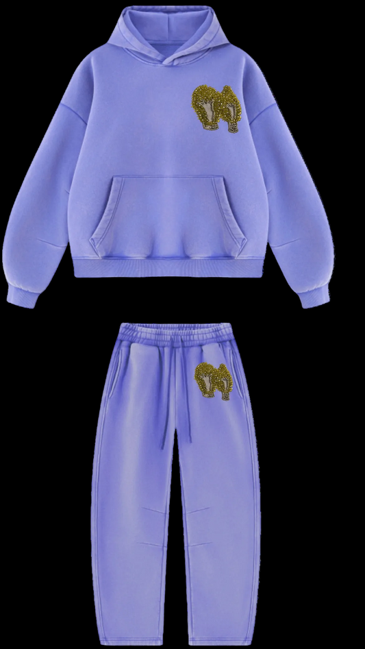 Mahanian Beaded Mocasaic Barrel Set: PERIWINKLE
