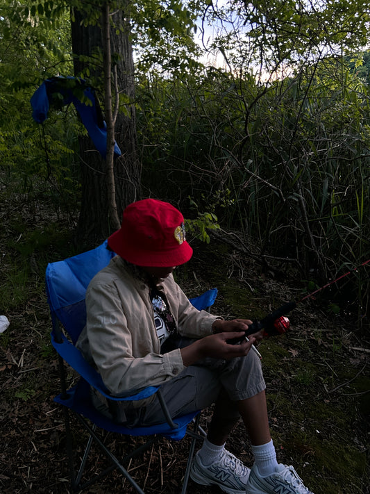 Mahanians Beaded Bucket Hat (RED)