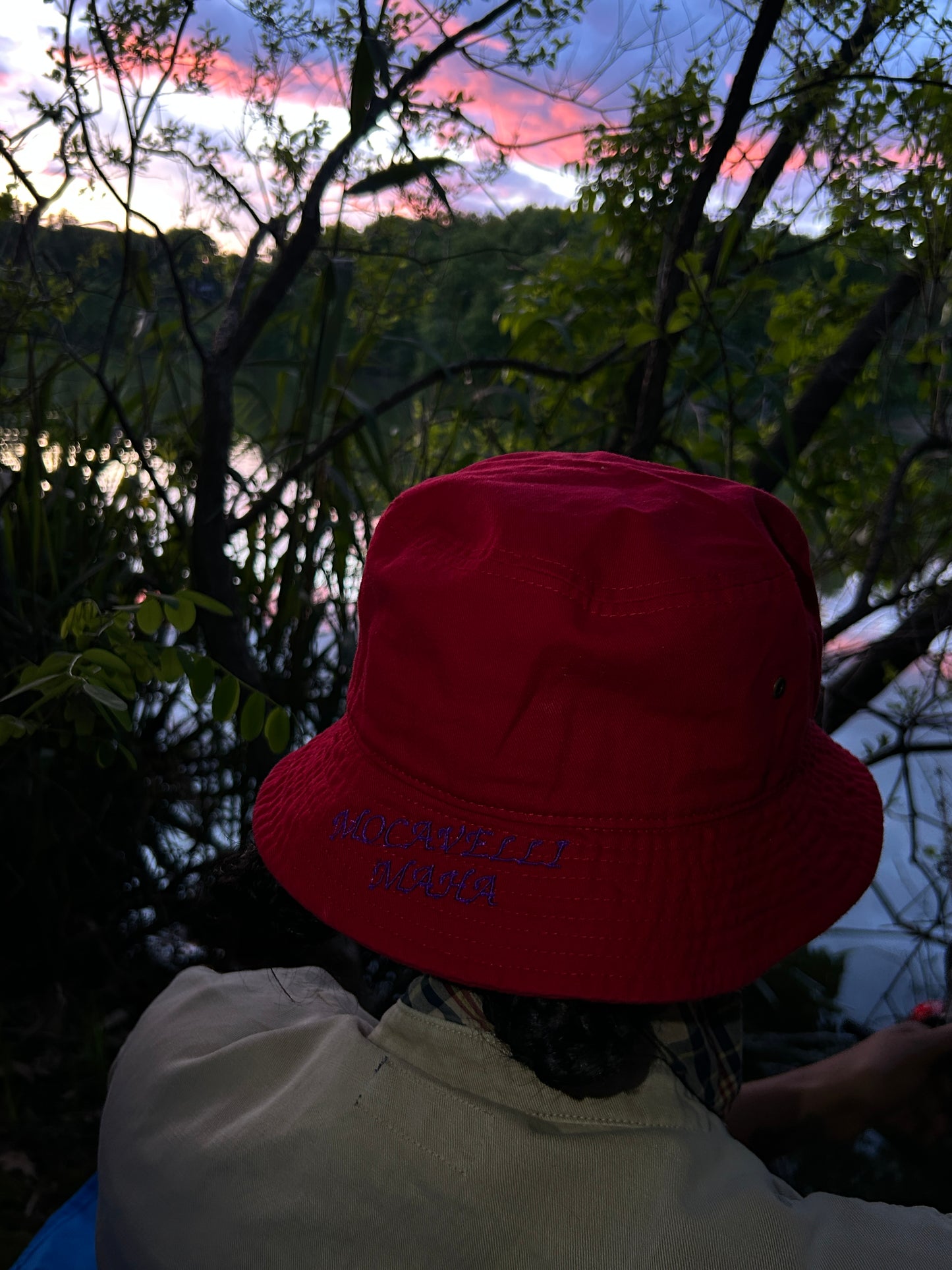 Mahanians Beaded Bucket Hat (RED)