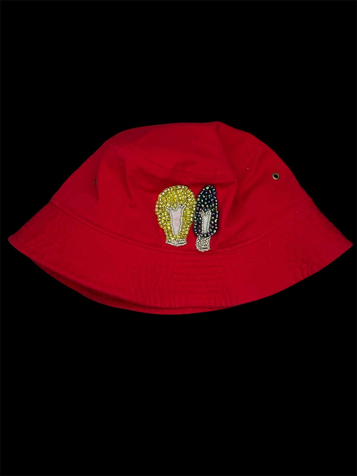 Mahanians Beaded Bucket Hat (RED)