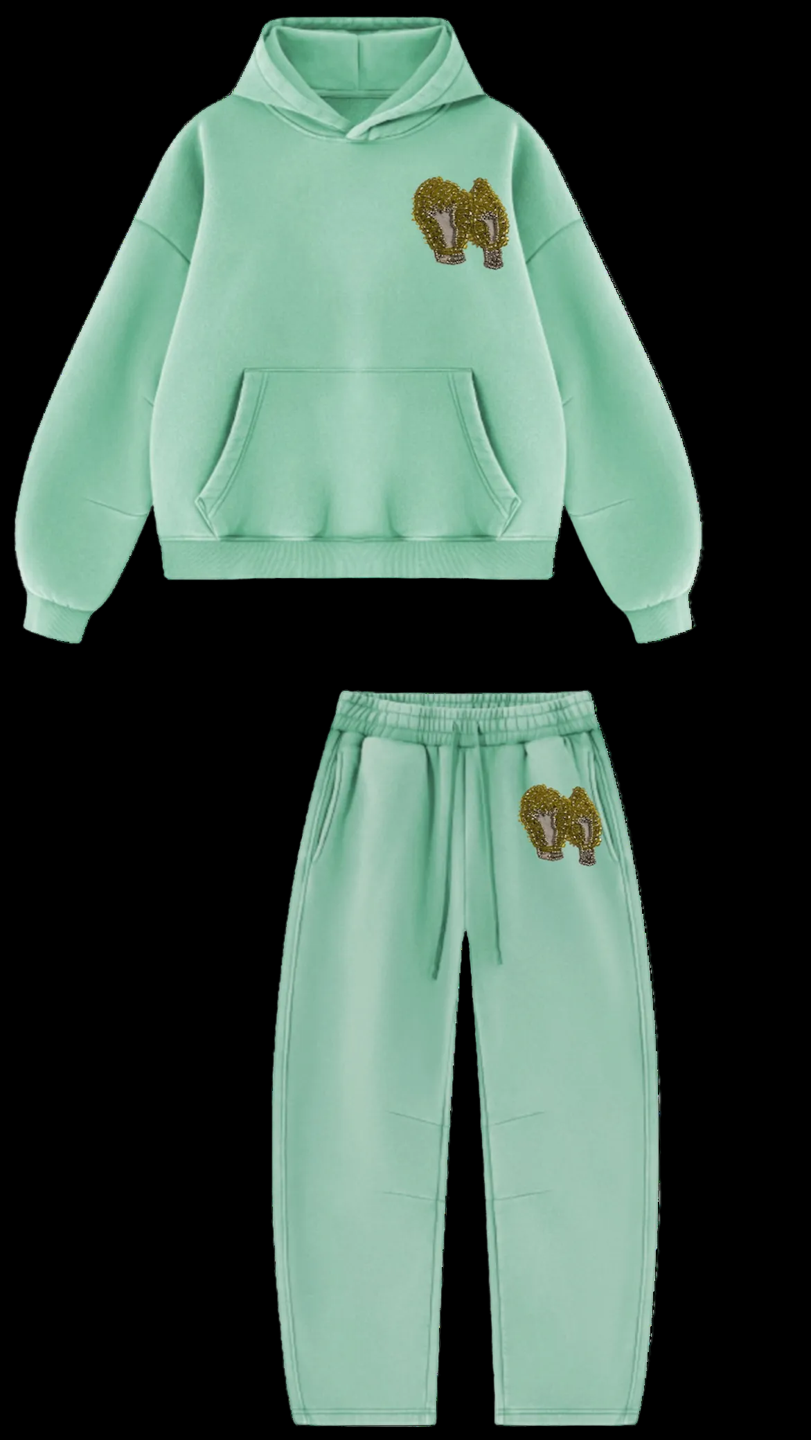 Mahanian Beaded Mocasaic Barrel Set:MINT GREEN