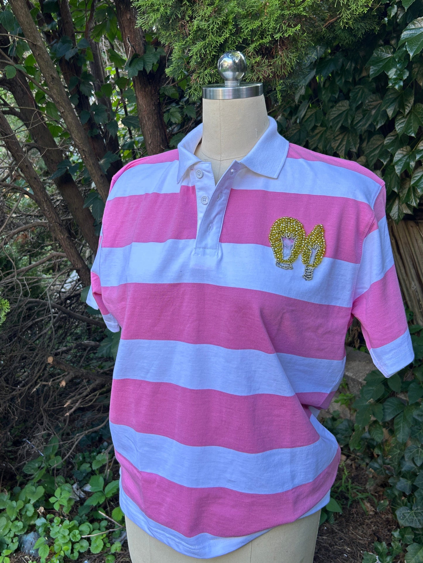 MOCAsaic Beaded Polo Shirt