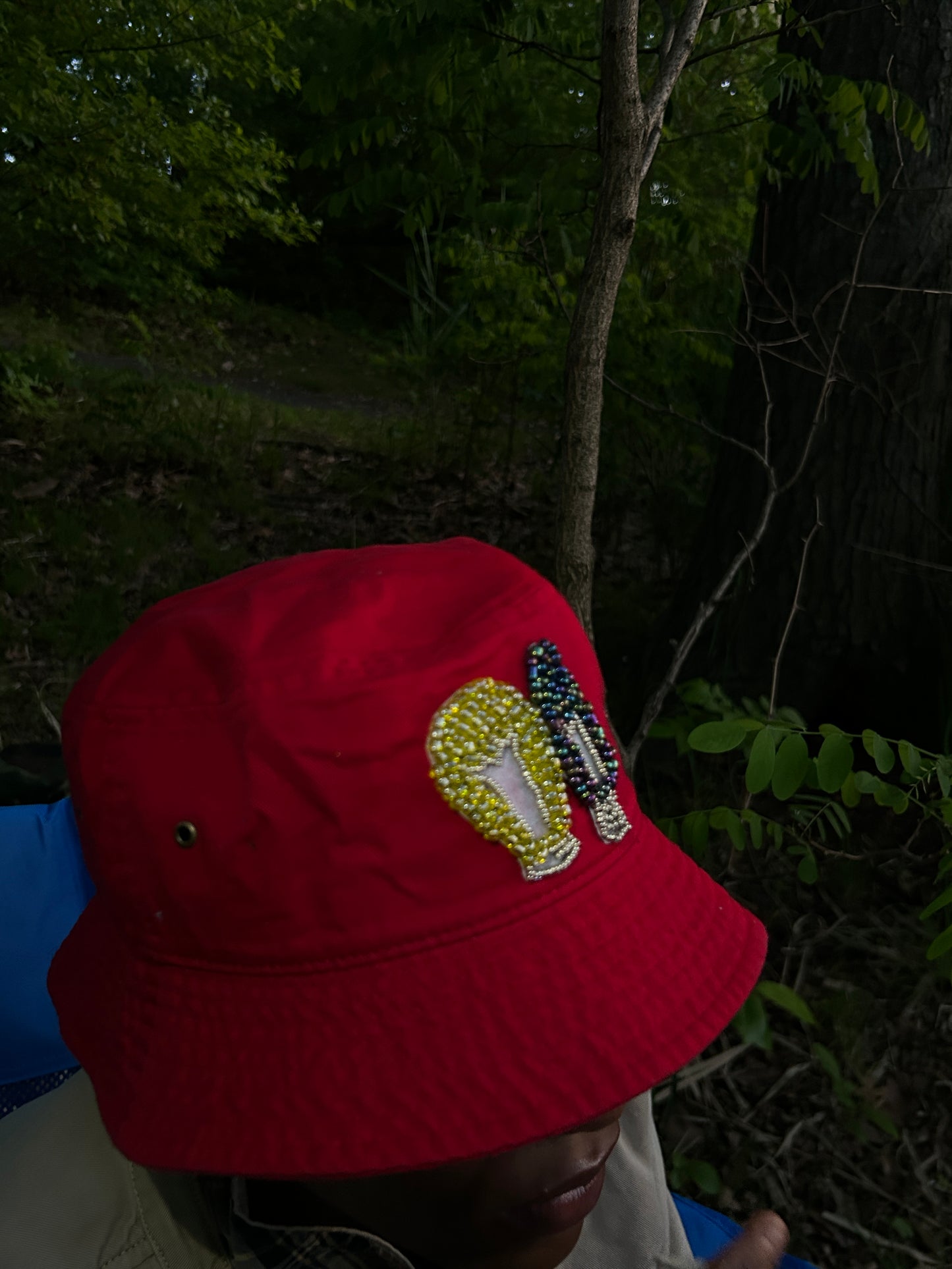 Mahanians Beaded Bucket Hat (RED)