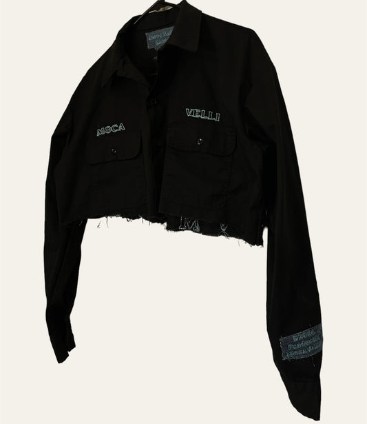 MVM Embroidered Cropped Button Up(long-sleeve)